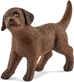 Alert Brown Puppy Figurine PNG image