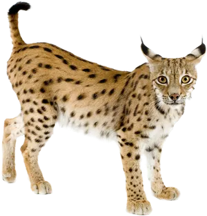 Alert Lynx Standing Transparent Background PNG image