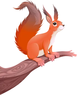 Alert Orange Squirrelon Branch