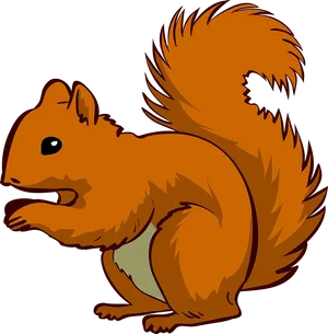 Alert Red Squirrel Illustration