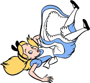 Alice Falling Downthe Rabbit Hole PNG image