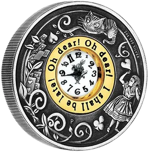 Alicein Wonderland Themed Coin PNG image