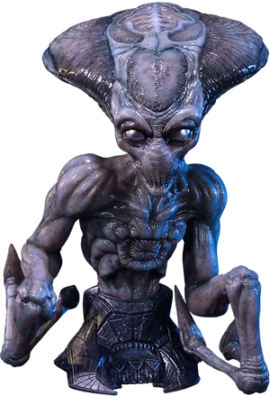 Alien_ Creature_ Sculpture PNG image