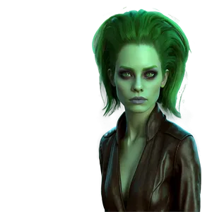 Alien Green Hair Mystery PNG 94