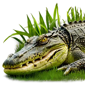 Alligator In Grass Png 05212024 PNG image