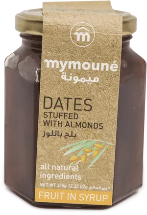 Almond Stuffed Dates Jar PNG image
