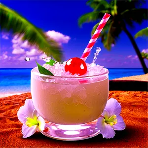 Aloha Coconut Cocktail PNG Rdy