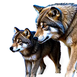 Alpha Wolf And Cubs Png 97 PNG image