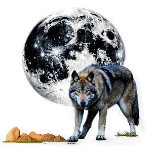 Alpha Wolf And Full Moon PNG Svi62 PNG