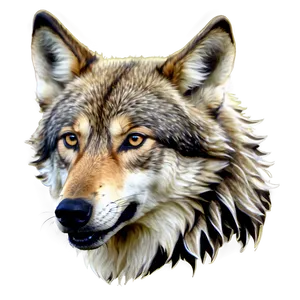 Alpha Wolf Digital Painting PNG Rsm73
