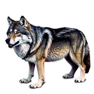 Alpha Wolf Illustration Png 06292024 PNG image