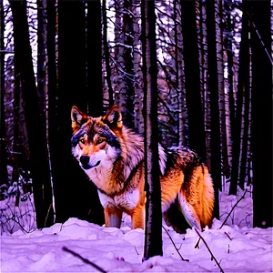 Alpha Wolf In Dark Woods PNG 36