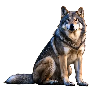 Alpha Wolf In Night Sky PNG Nev