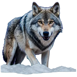 Alpha Wolf In Snow Png Cmf20 PNG image