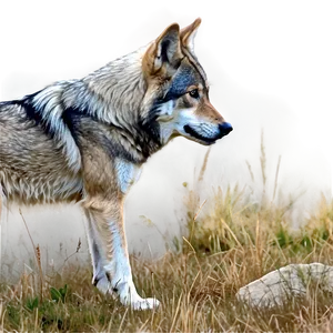 Alpha Wolf Stalking Prey PNG 06292024