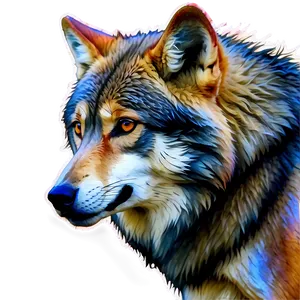 Alpha Wolf Watercolor Effect PNG Qba