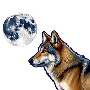Alpha Wolf With Moon Background PNG 06292024 PNG