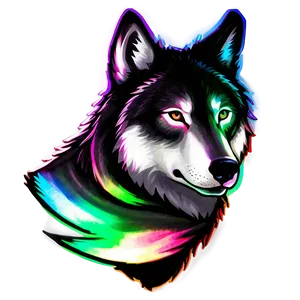 Alpha Wolf With Northern Lights PNG Qdb PNG