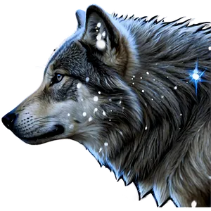 Alpha Wolf With Stars PNG Kte4