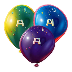 Alphabet Balloons PNG Anx38