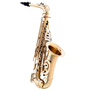 Alto Saxophone With Notes Png 06282024 PNG image