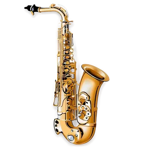 Alto Saxophone With Stand PNG Msc