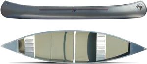 Aluminum Canoe Topand Bottom View PNG image