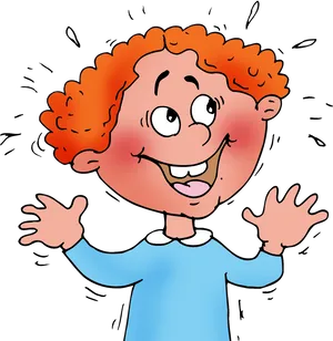Amazed Redhead Child Cartoon PNG image