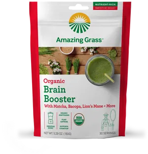 Amazing Grass Organic Brain Booster Smoothie Mix PNG image