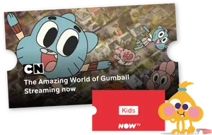 Amazing Worldof Gumball Streaming Ad PNG image