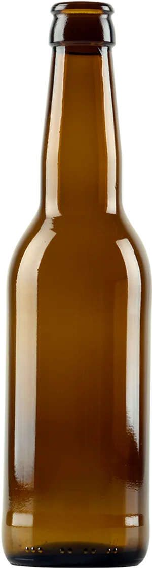 Amber Beer Bottle Empty PNG image