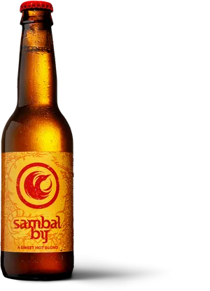 Amber Beer Bottle Sambal B J Blond Ale PNG image