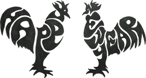 Ambigram Rooster Artwork