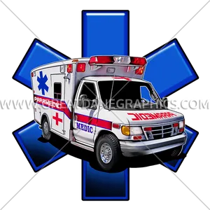 Ambulanceand Starof Life Graphic PNG image