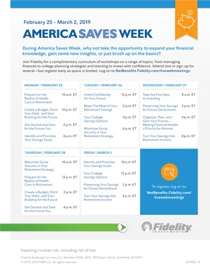 America Saves Week Fidelity Workshops Schedule2019 PNG