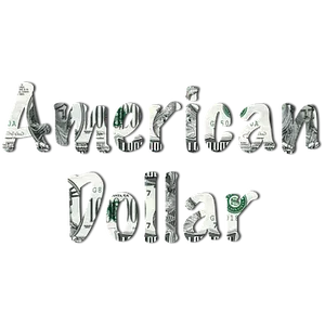 American Dollar Currency Text Design PNG image