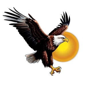 American Eagle With Sun Background Png 06122024 PNG image