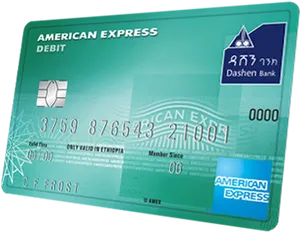 American Express Dashen Bank Debit Card PNG image