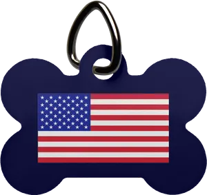 American Flag Dog Bone Tag PNG image