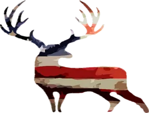 American Flag Elk Silhouette PNG image