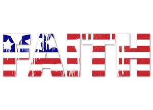 American Flag Faith Text PNG image