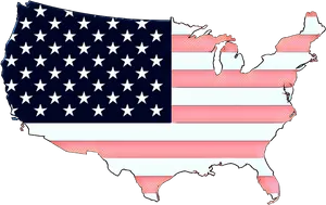 American Flag Map Outline