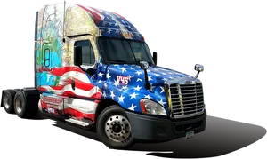 American Flag Painted Truck PNG