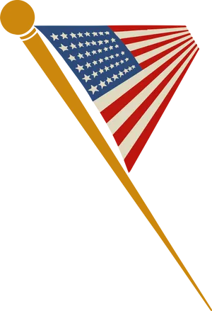 American Flag Pennant Illustration PNG