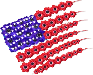 American Flag Poppies Memorial Day PNG image
