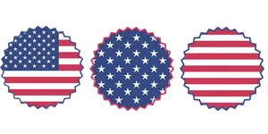American Flag Starsand Stripes Badges
