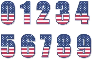 American Flag Styled Numbers PNG