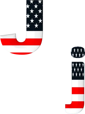 American Flag Themed Letters J I PNG