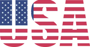 American Flag U S A Letters