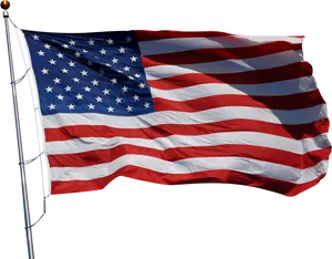 American Flag Waving Against Clear Sky